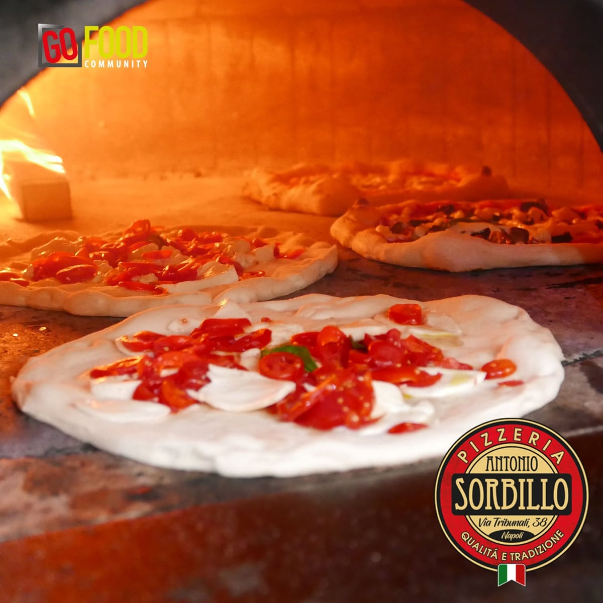 O forno a lenha aceso